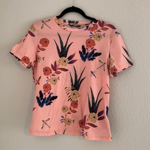 SHEIN t shirt floral‎ sz xs
